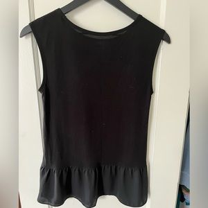 Loft Black Peplum Sleeveless Top NWOT